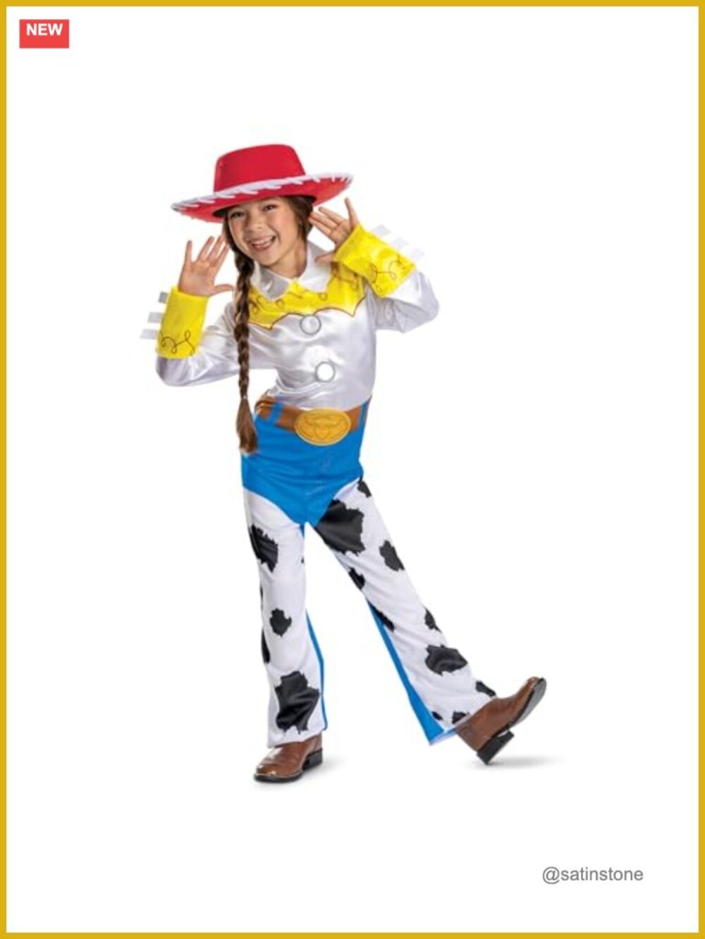 Kids Cowgirl Costume Dress Up Set with Hat & Badge